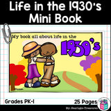 Life in the 1930s Mini Book for Early Readers