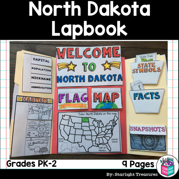North Dakota Lapbook for Early Learners - A State Study