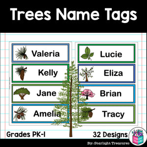 Trees Name Tags - Editable