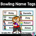 Bowling Name Tags - Editable