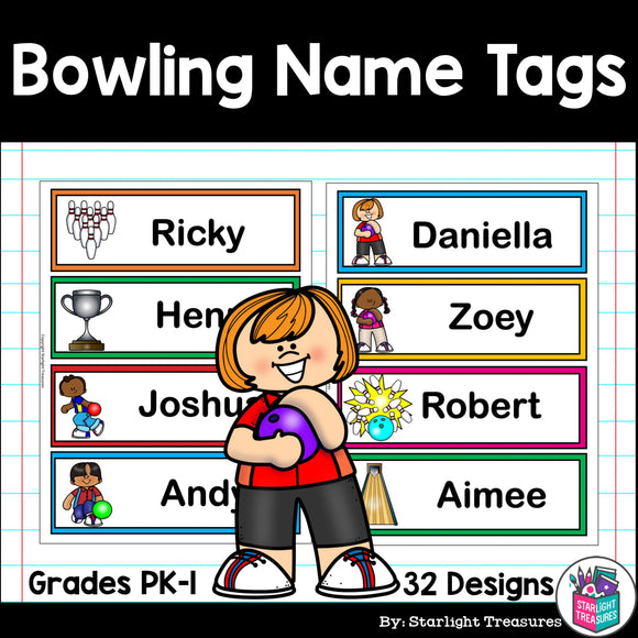 Bowling Name Tags - Editable