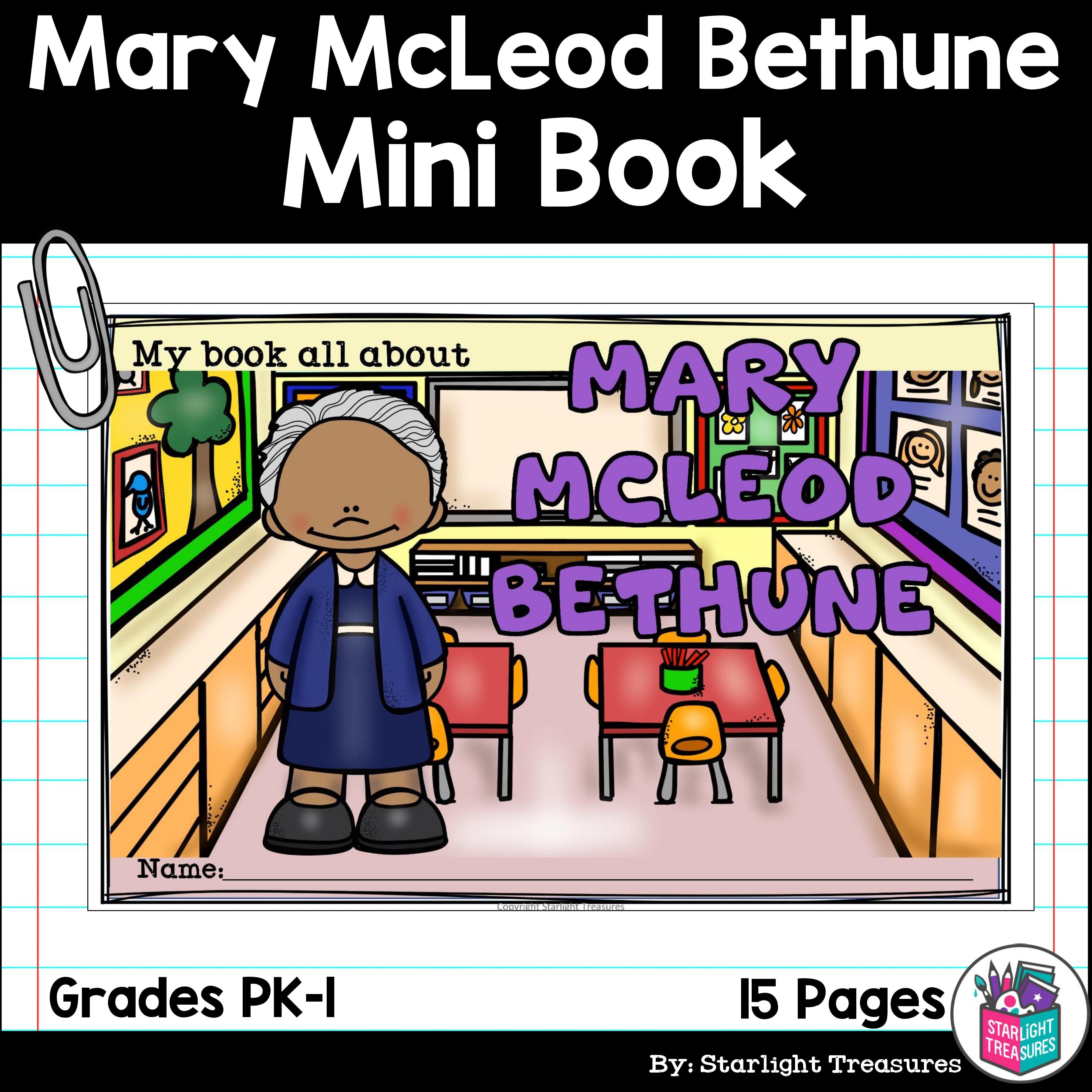 Mary McLeod Bethune Mini Book for Early Readers: Black History Month