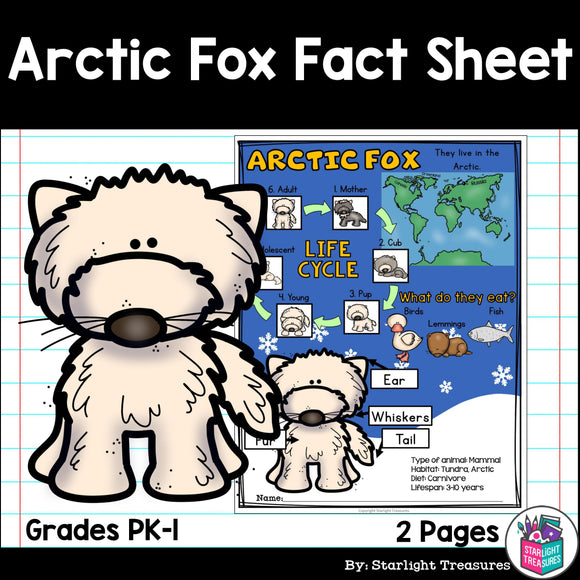 Arctic Fox Fact Sheet for Early Readers