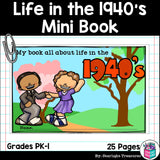  Life in the 1940s Mini Book for Early Readers