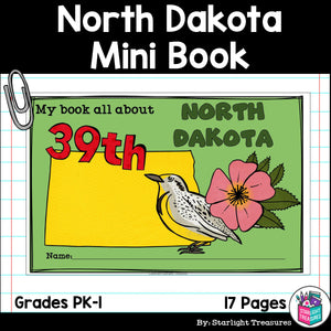 North Dakota Mini Book for Early Readers - A State Study