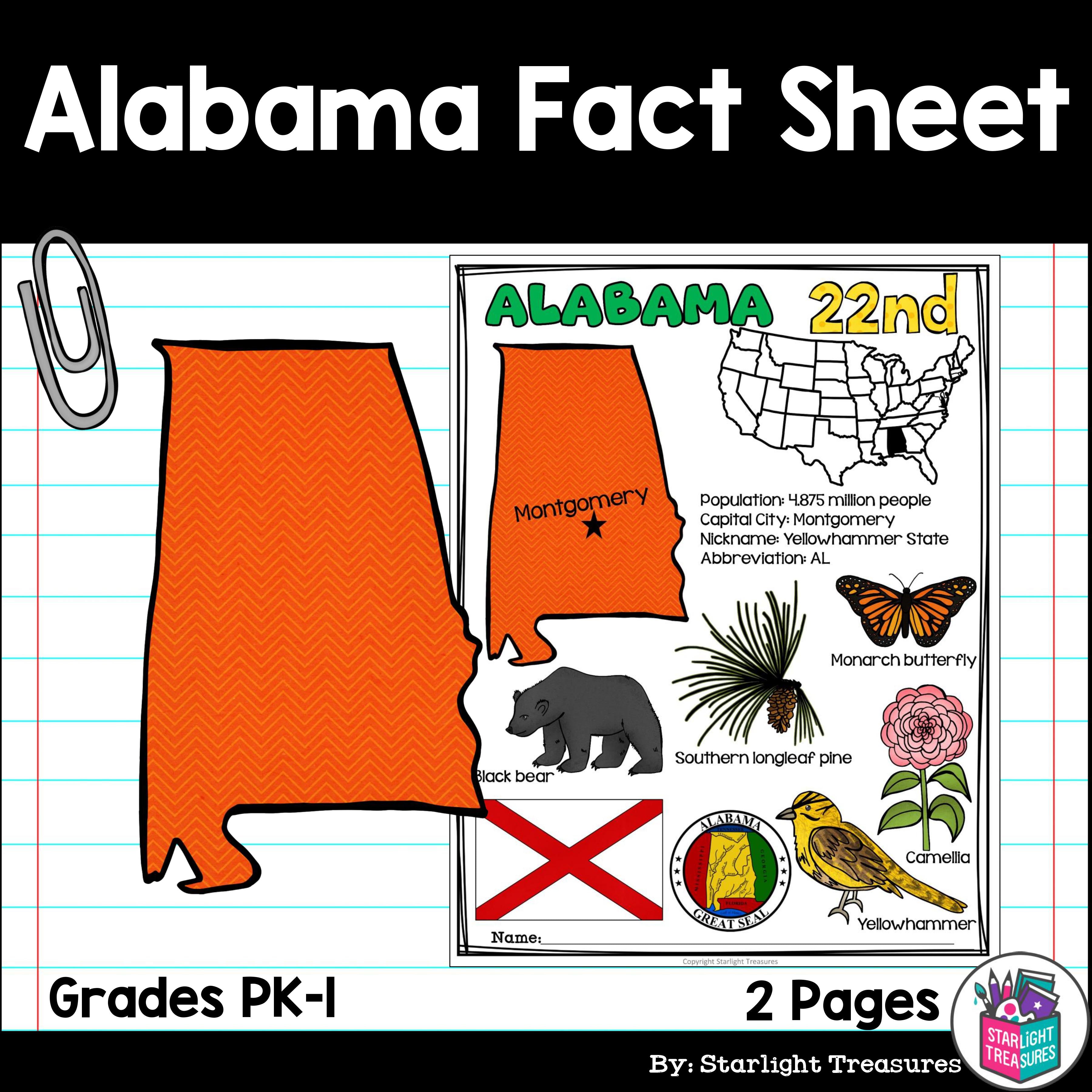 Alabama Fact sheet for early readers