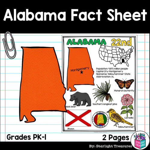 Alabama Fact sheet for early readers