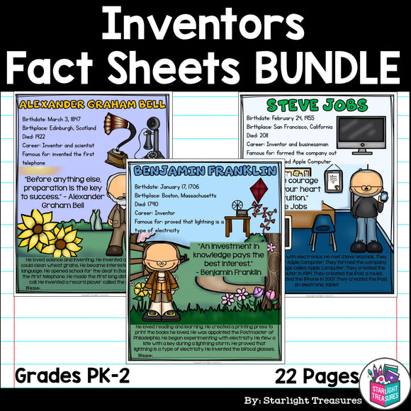 Inventors Fact Sheets for Early Readers