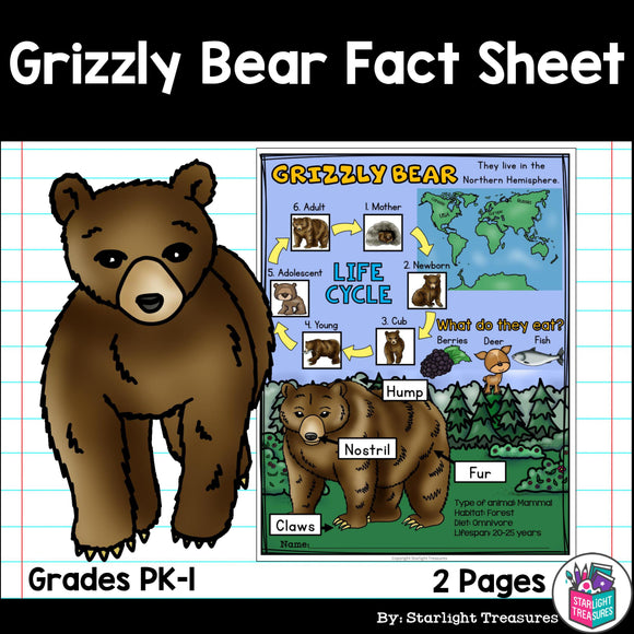 Grizzly Bear Fact Sheet for Early Readers