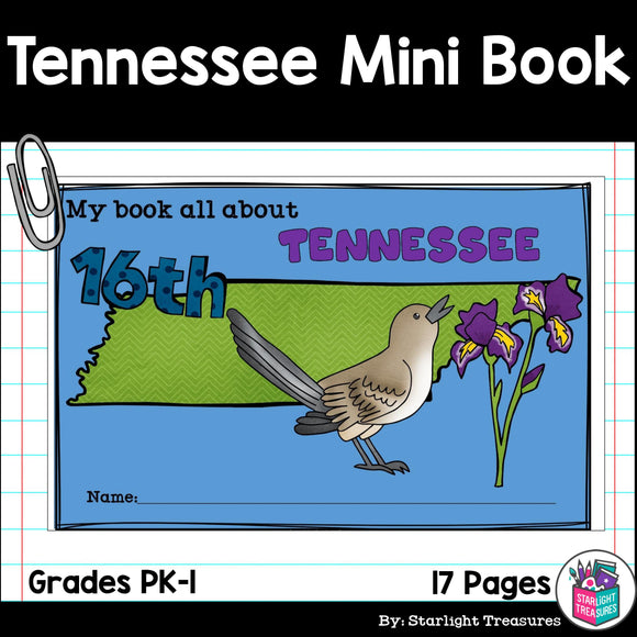Tennessee Mini Book for Early Readers - A State Study