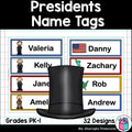Presidents' Day Name Tags - Editable