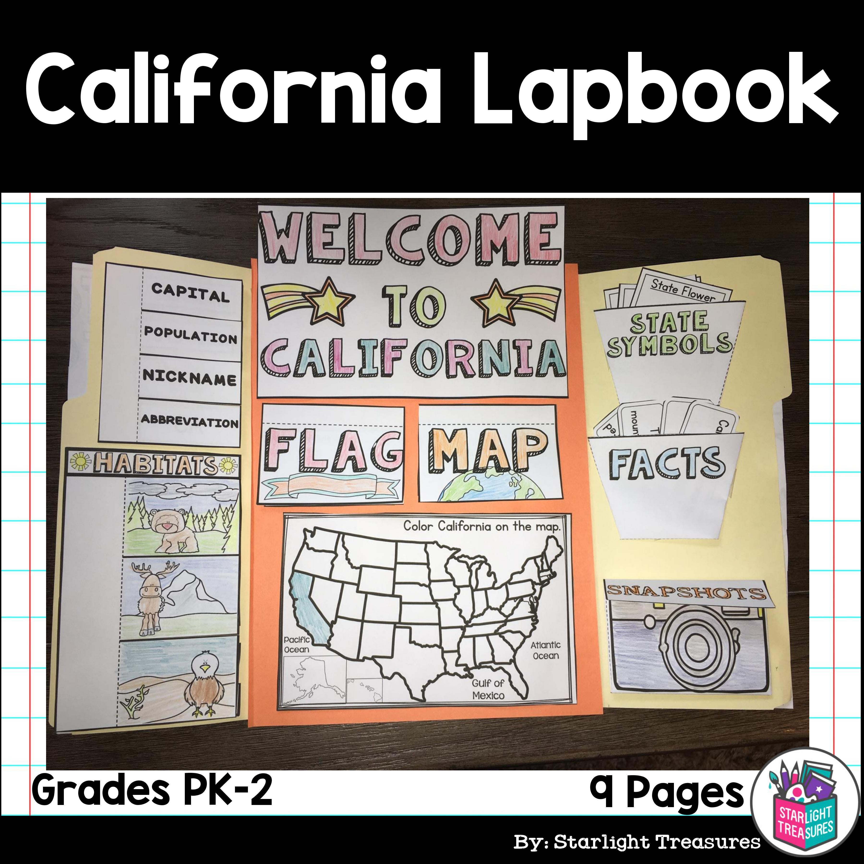 California Lapbook for Early Learners - A State Study