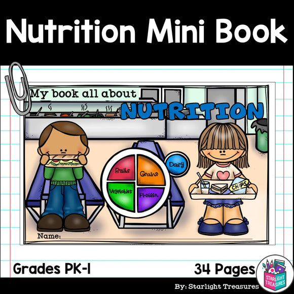 Nutrition Mini Book for Early Readers - Food Pyramid, MyPlate