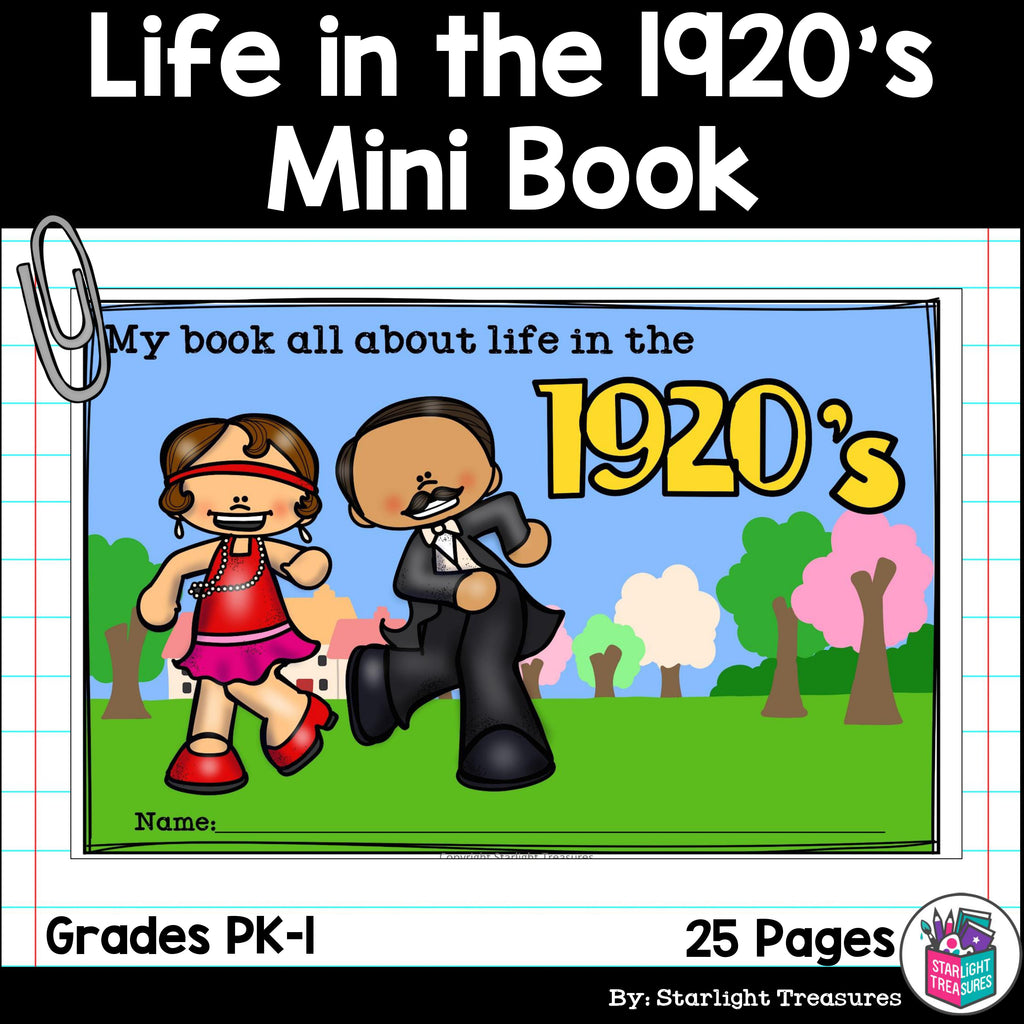 Life in the 1920s Mini Book for Early Readers