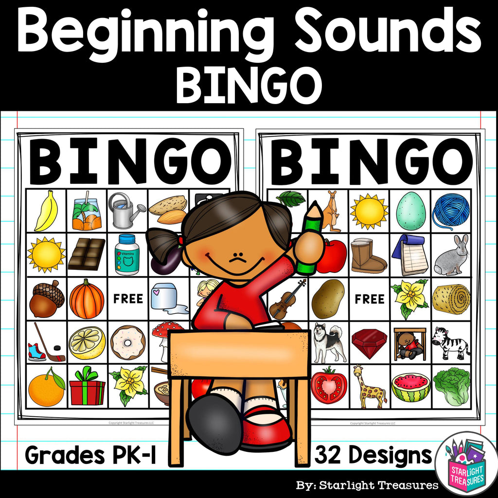 Beginning Sounds Bingo Cards for Early Readers - Alphabet Sounds Bingo FREEBIE