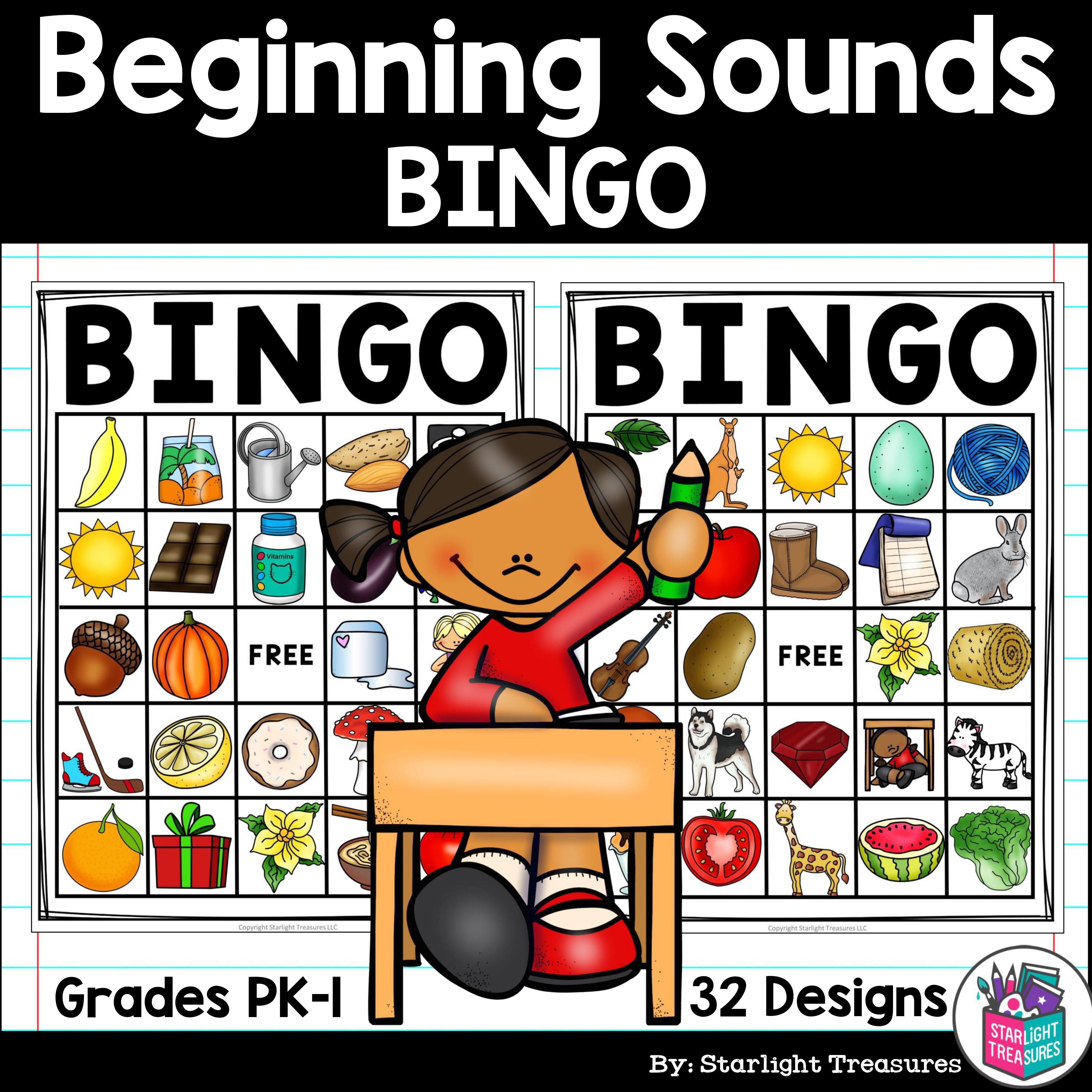 Beginning Sounds Bingo Cards for Early Readers - Alphabet Sounds Bingo FREEBIE