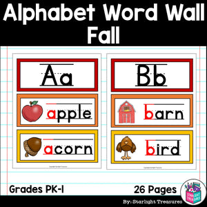 Alphabet Word Wall - Fall Theme