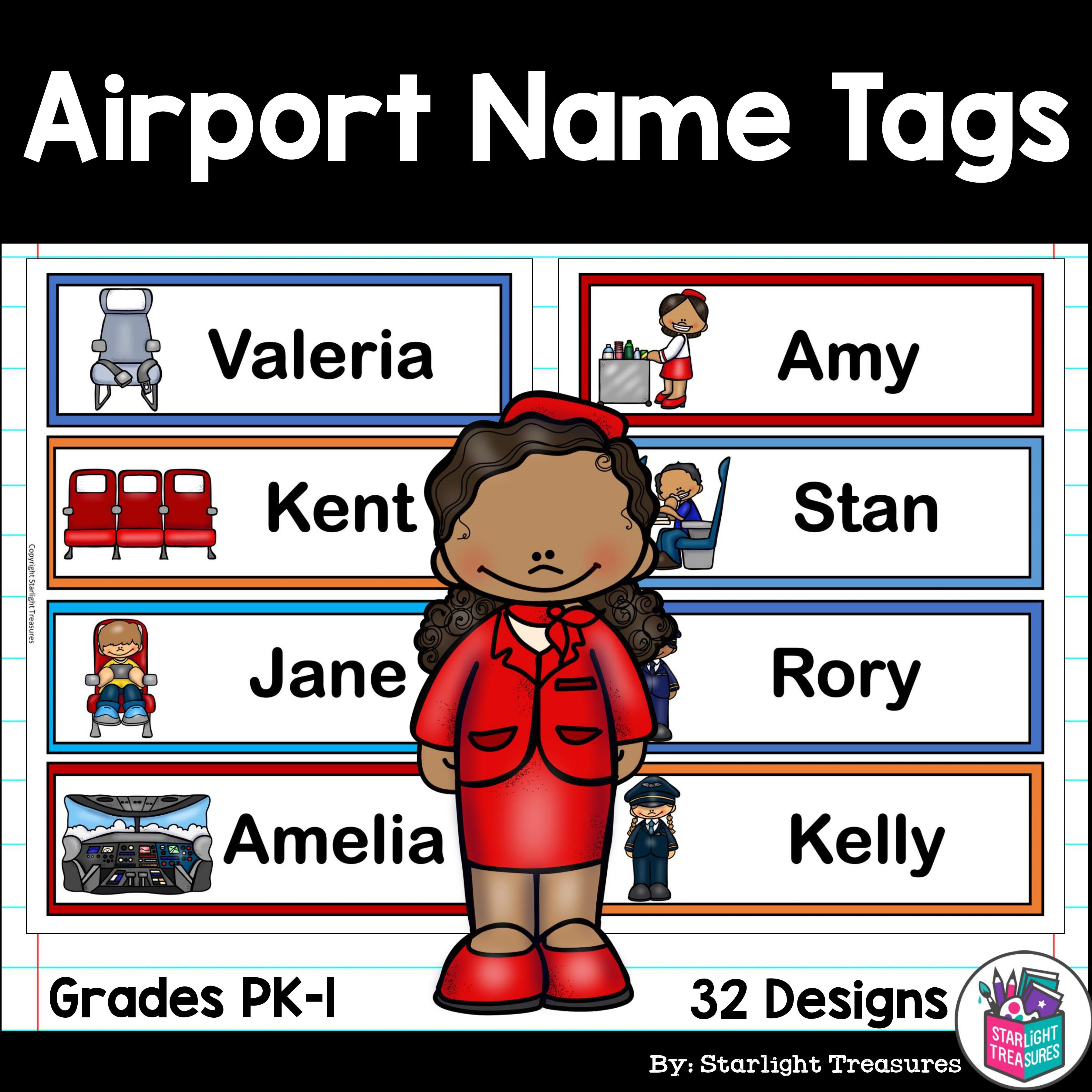 Airport Name Tags Classroom Decor