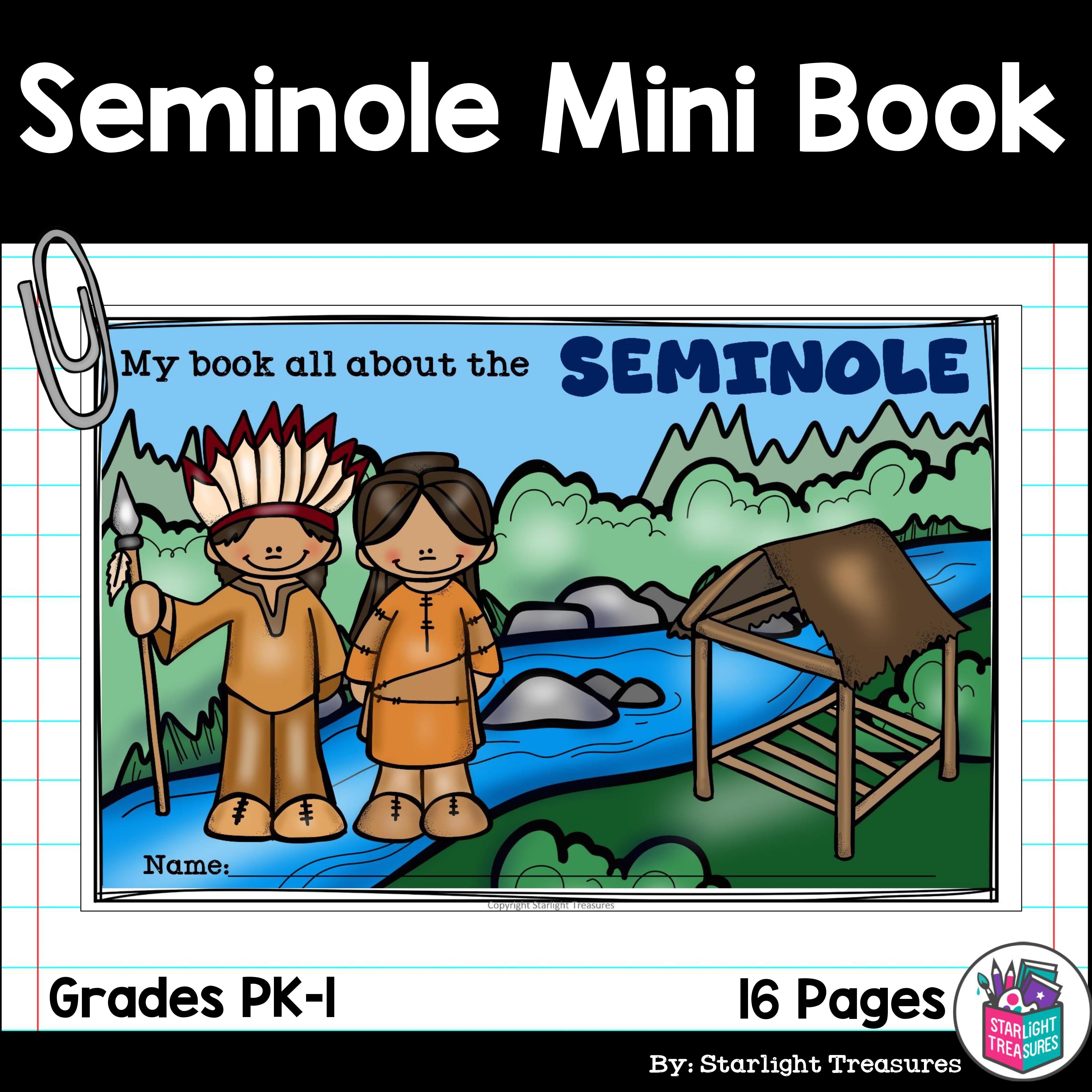 Seminole Tribe Mini Book for Early Readers - Native American Activities