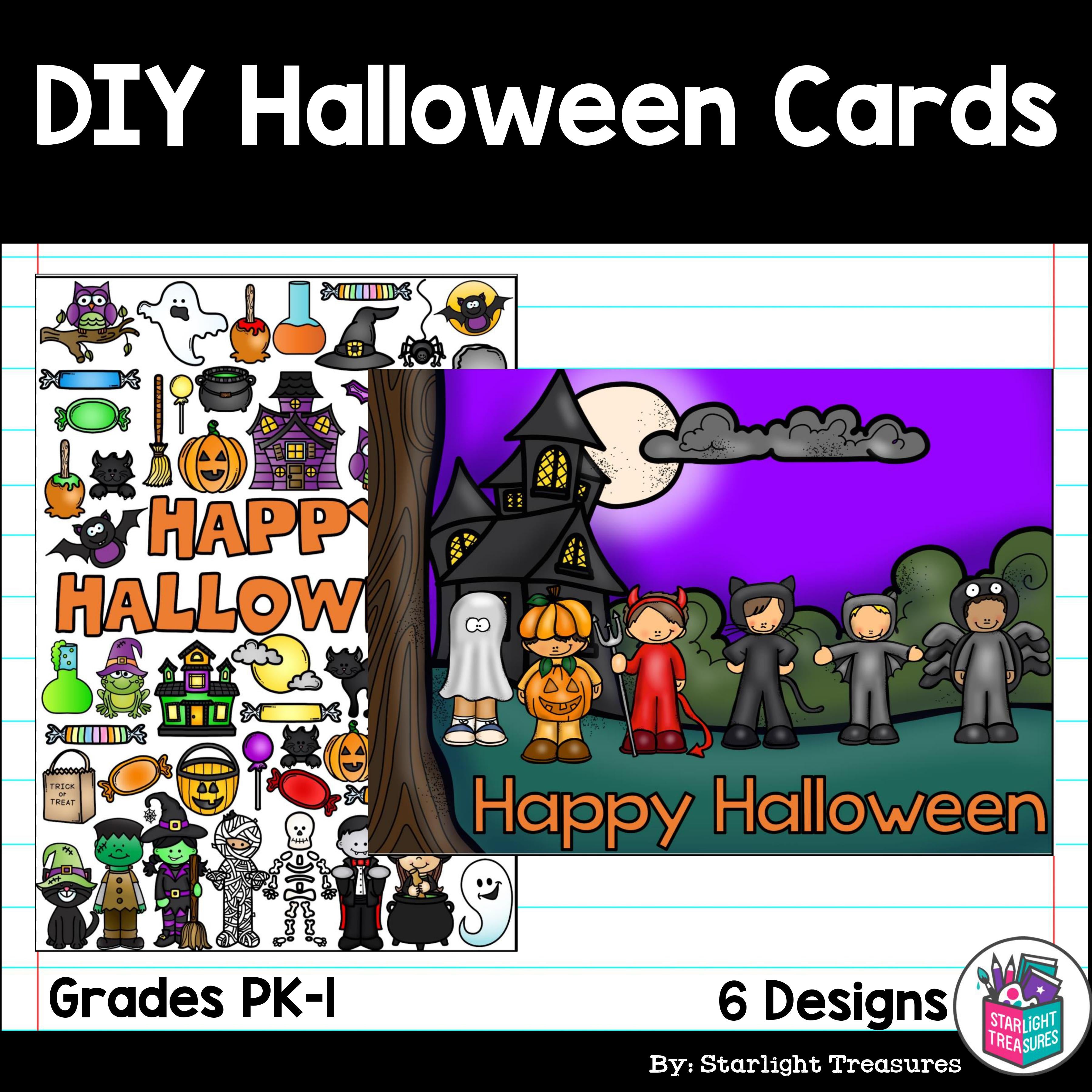 DIY Halloween Coloring Cards