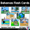 Alphabet Flash Cards for Early Readers - Country of Bahamas