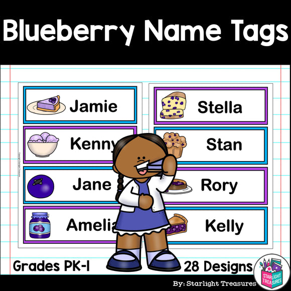 Blueberry Name Tags - Editable