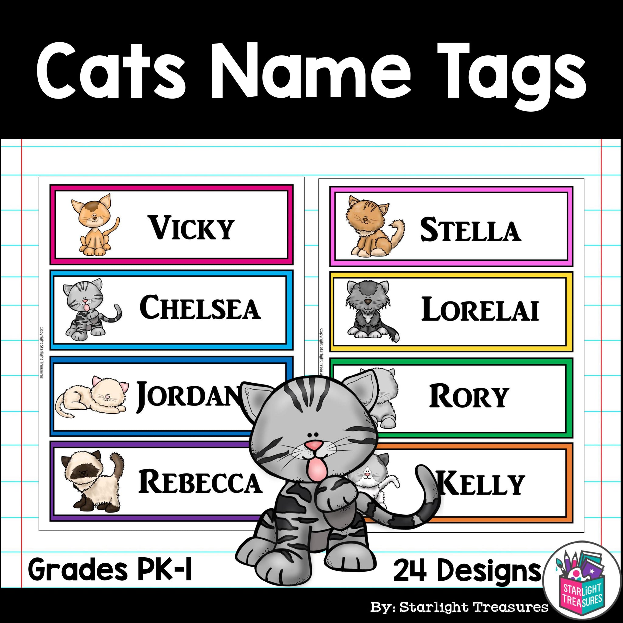 Cats Desk Name Tags Editable Name Tags – Starlight Treasures LLC