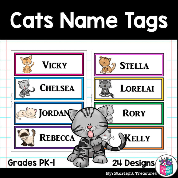 Cats Name Tags - Editable
