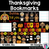 Thanksgiving Cut n' Color Bookmarks