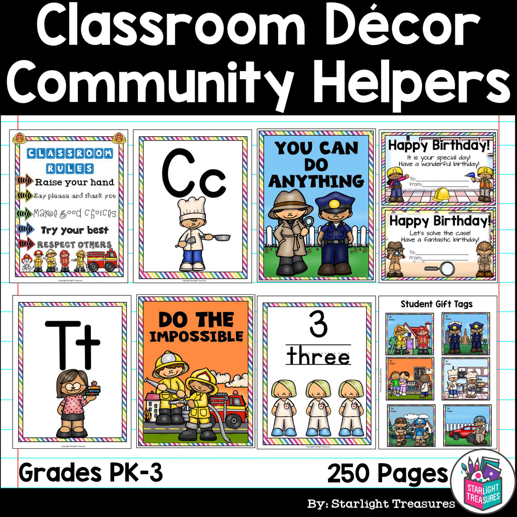 Classroom Decor Pack - Careers and Community Helpers Theme