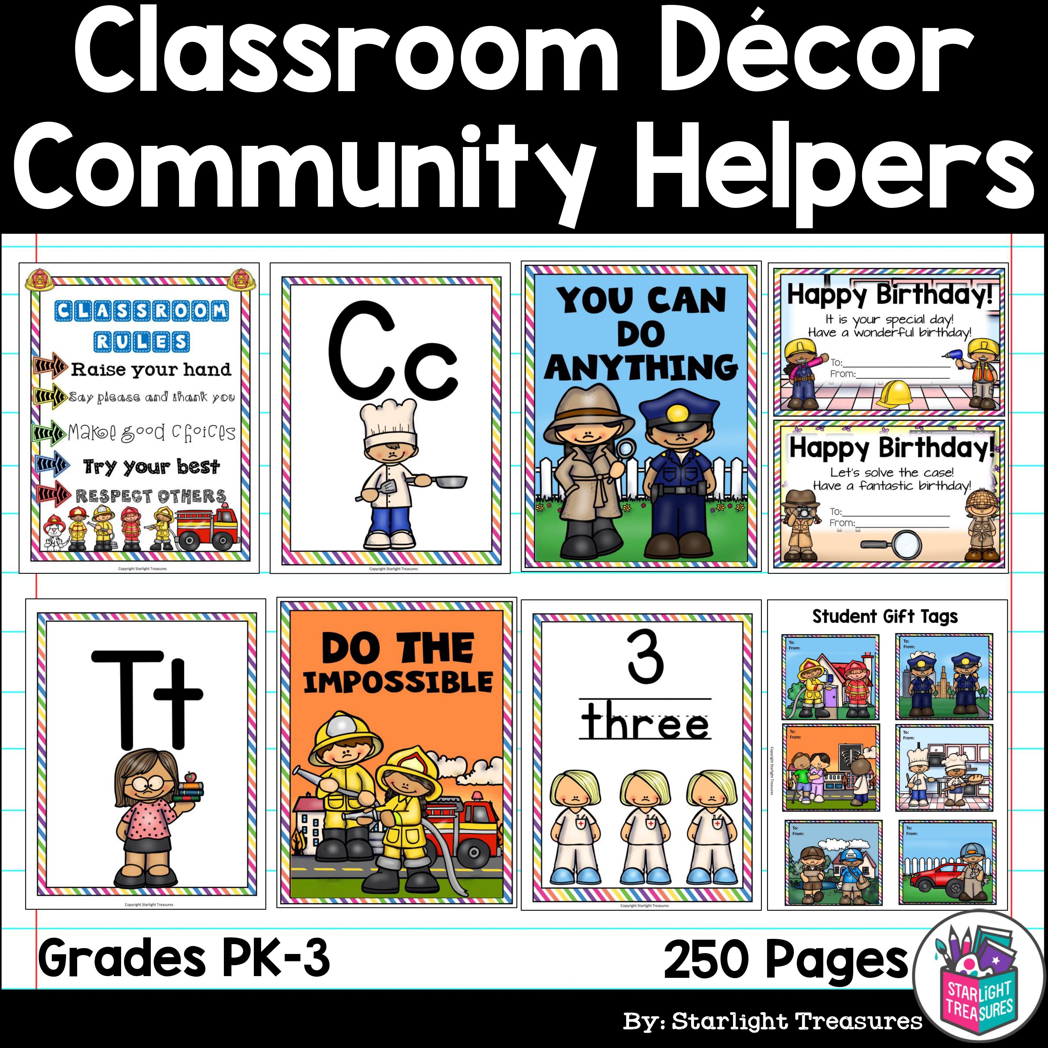 Classroom Decor Pack - Careers and Community Helpers Theme
