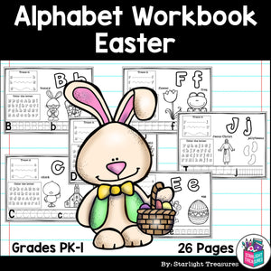 Alphabet Workbook: Worksheets A-Z Easter