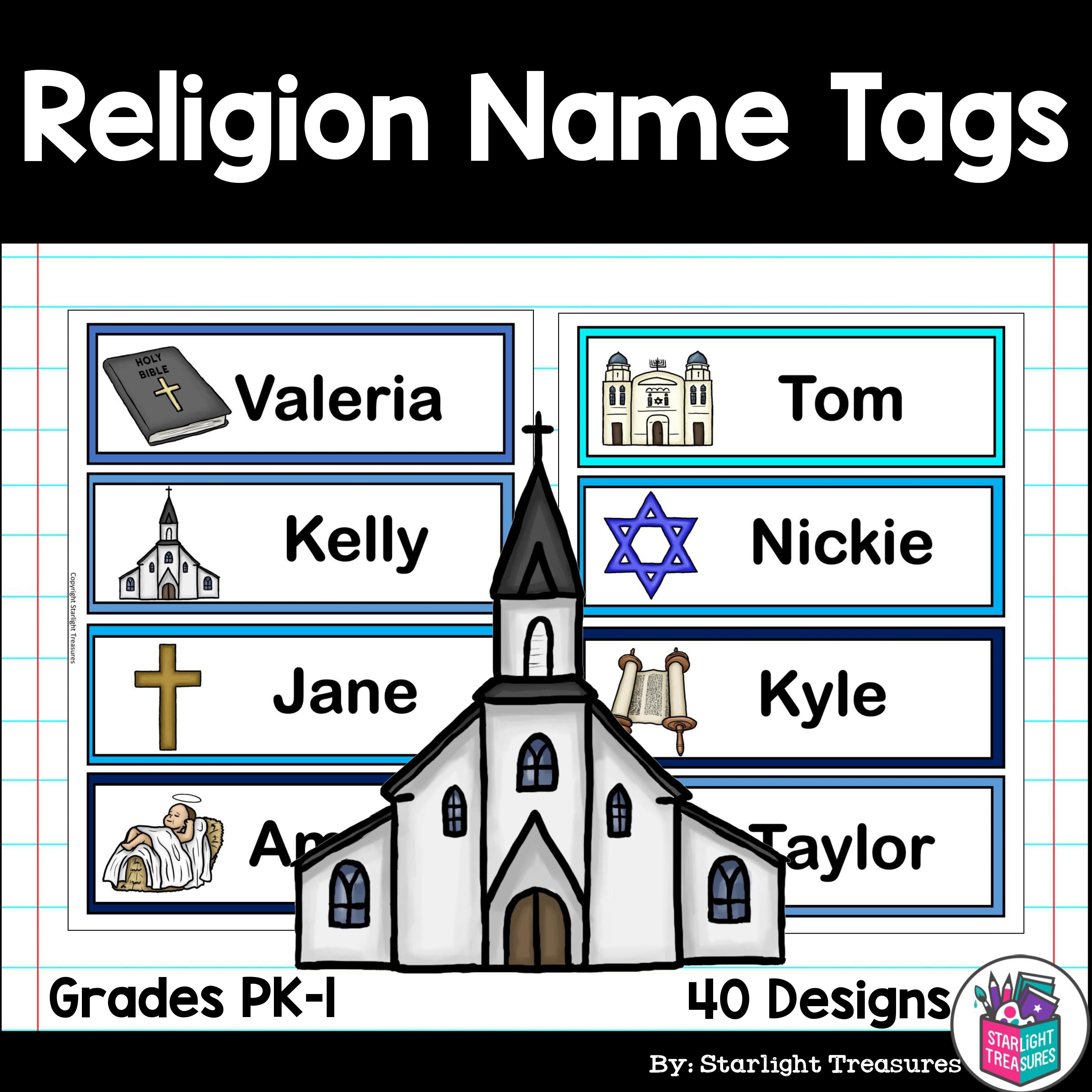 Religion Name Tags - Editable