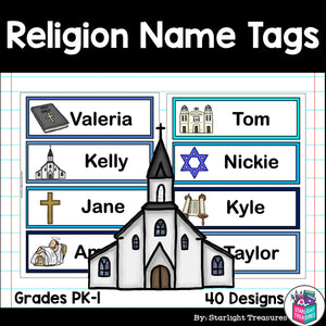 Religion Name Tags - Editable