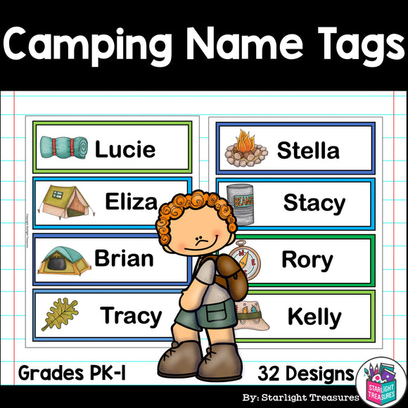 Camping Name Tags - Editable