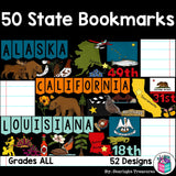 50 states bookmarks for early readers