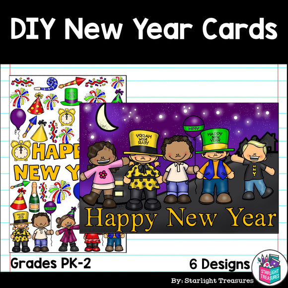 DIY New Year Coloring Cards