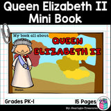 Queen Elizabeth II Mini Book for Early Readers: Women's History Month