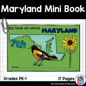 Maryland Mini Book for Early Readers - A State Study