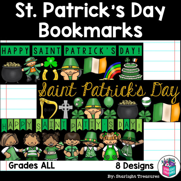 Saint Patrick's Day Cut n' Color Bookmarks
