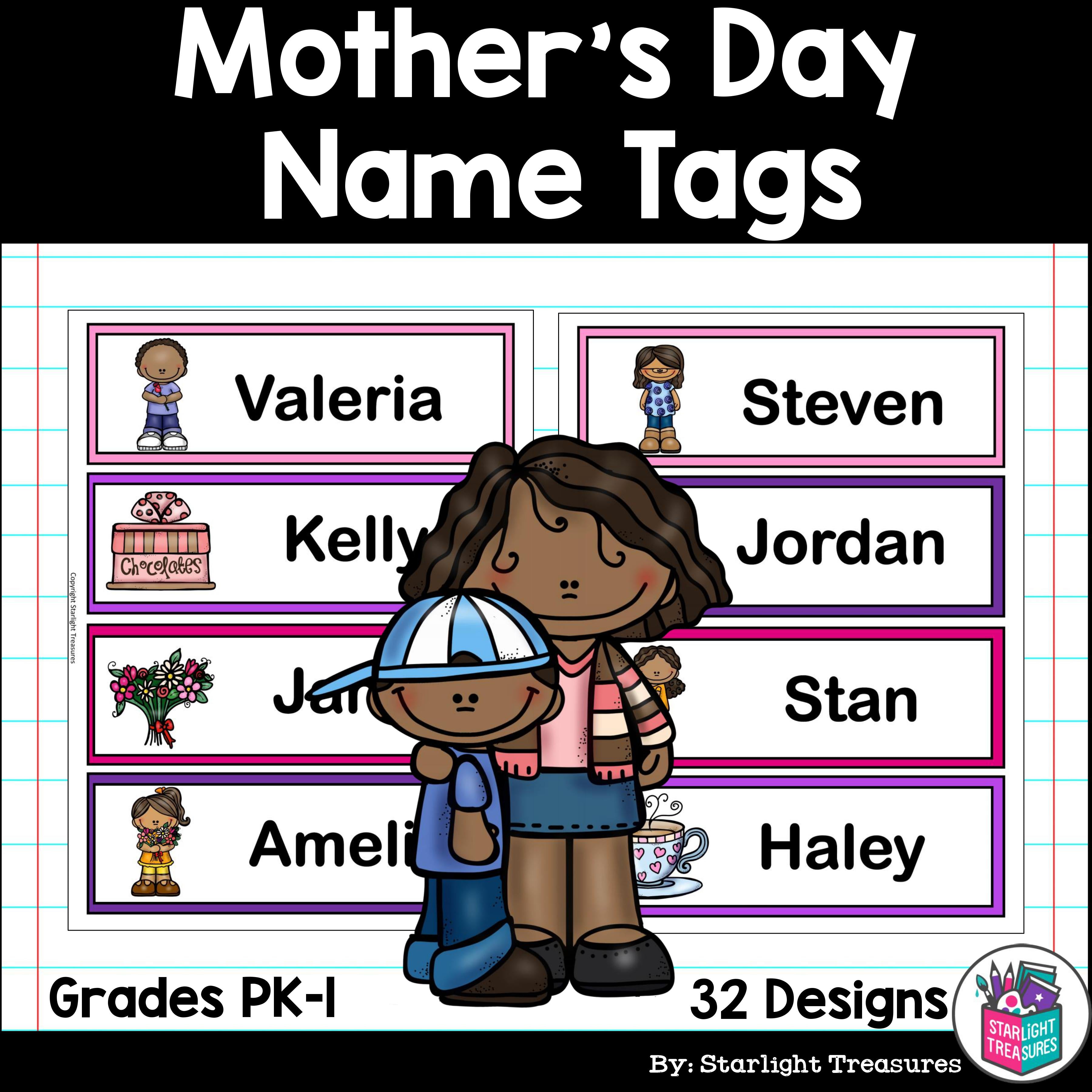 Mother's Day Name Tags - Editable