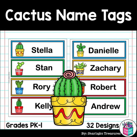 Cactus & Succulents Name Tag