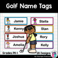 Golf Name Tags - Editable