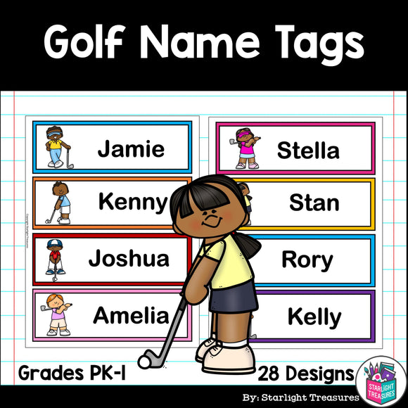 Golf Name Tags - Editable