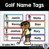Golf Name Tags - Editable