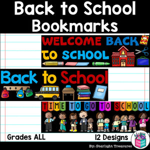 Back to School Cut n' Color Bookmarks