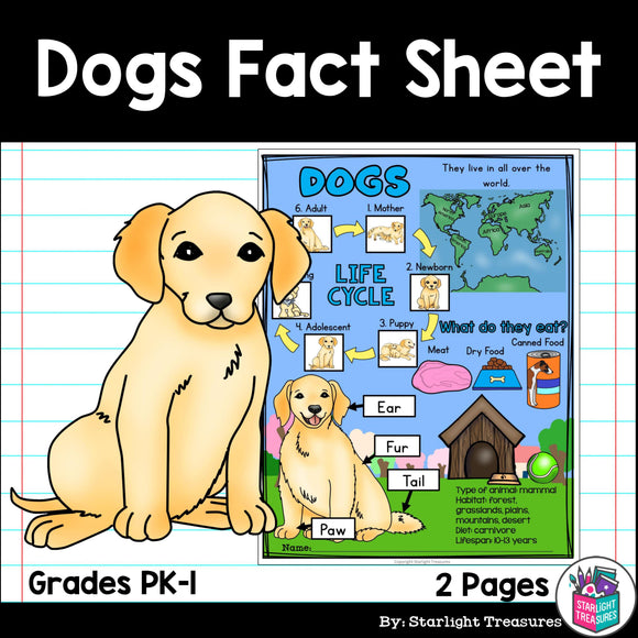 Dogs Fact Sheet for Early Readers