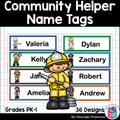 Community Helpers Name Tags - Editable