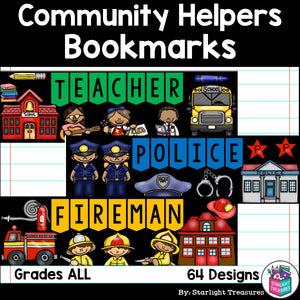 Community Helpers Cut n' Color Bookmarks