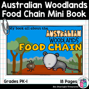 Australian Woodlands Chain Mini Book for Early Readers - Food Chains
